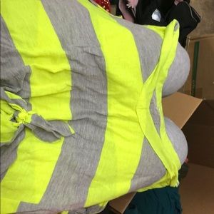 Grey and neon green crop top